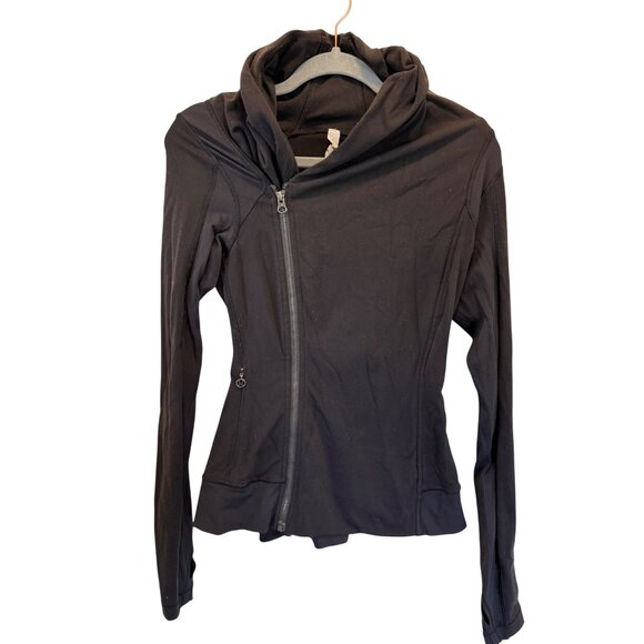 Lululemon Bhakti Yoga Jacket Women's Black Asymmetrical Zip Size 4 Athletic - Picture 2 of 13